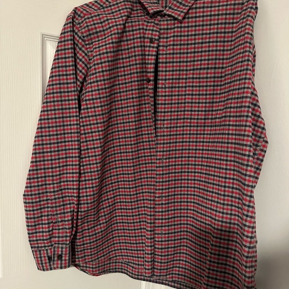 Orvis Men's Red and Green Checkered Shirt - X-Large Wool Blend